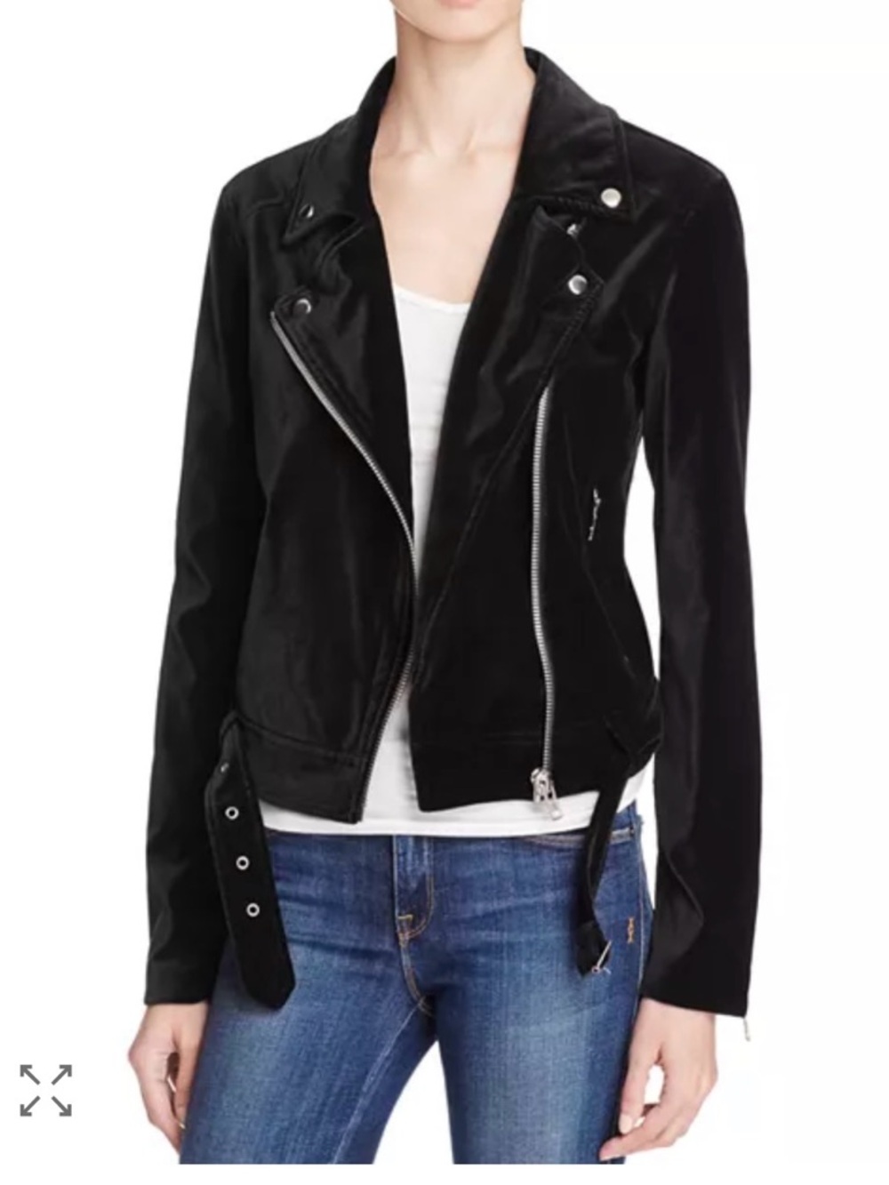 PAIGE Black Velvet Moto Jacket NWOT